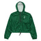 Basketball &God Vertical Evergreen Women’S Crop Windbreaker